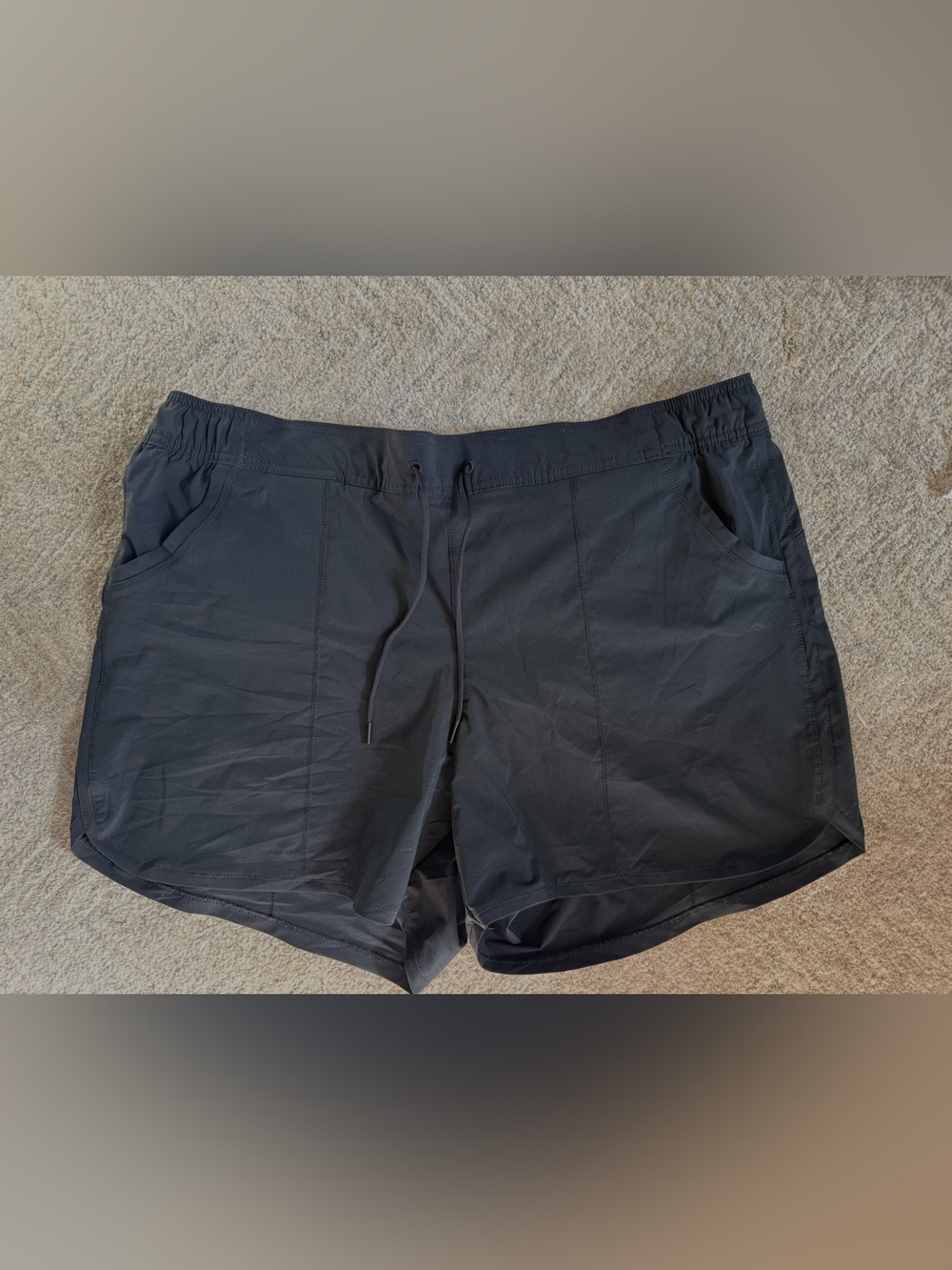 Lands' End Sport Women’s Black Athletic Drawstring Shorts